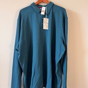 Tommy Bahama Long Sleeve Polo, Blue, 3XLB